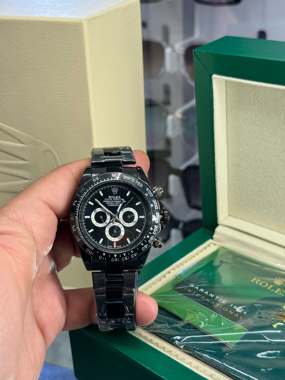 Rolex Daytona Μαυρο με Μαύρη  Πλάκα