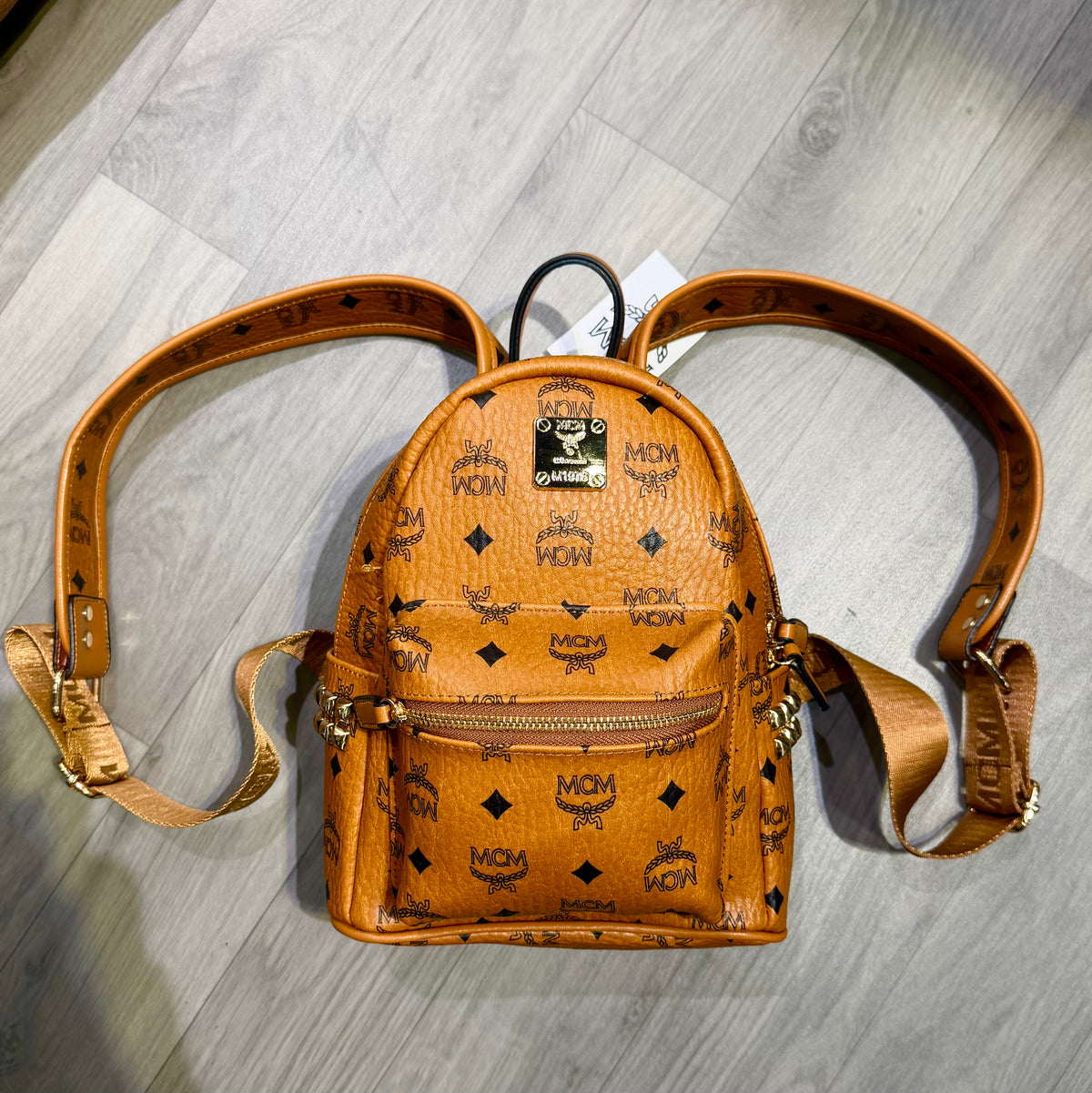 WOMEN BAGS - MCM Stark Backpack Mini in Visetos Cognac