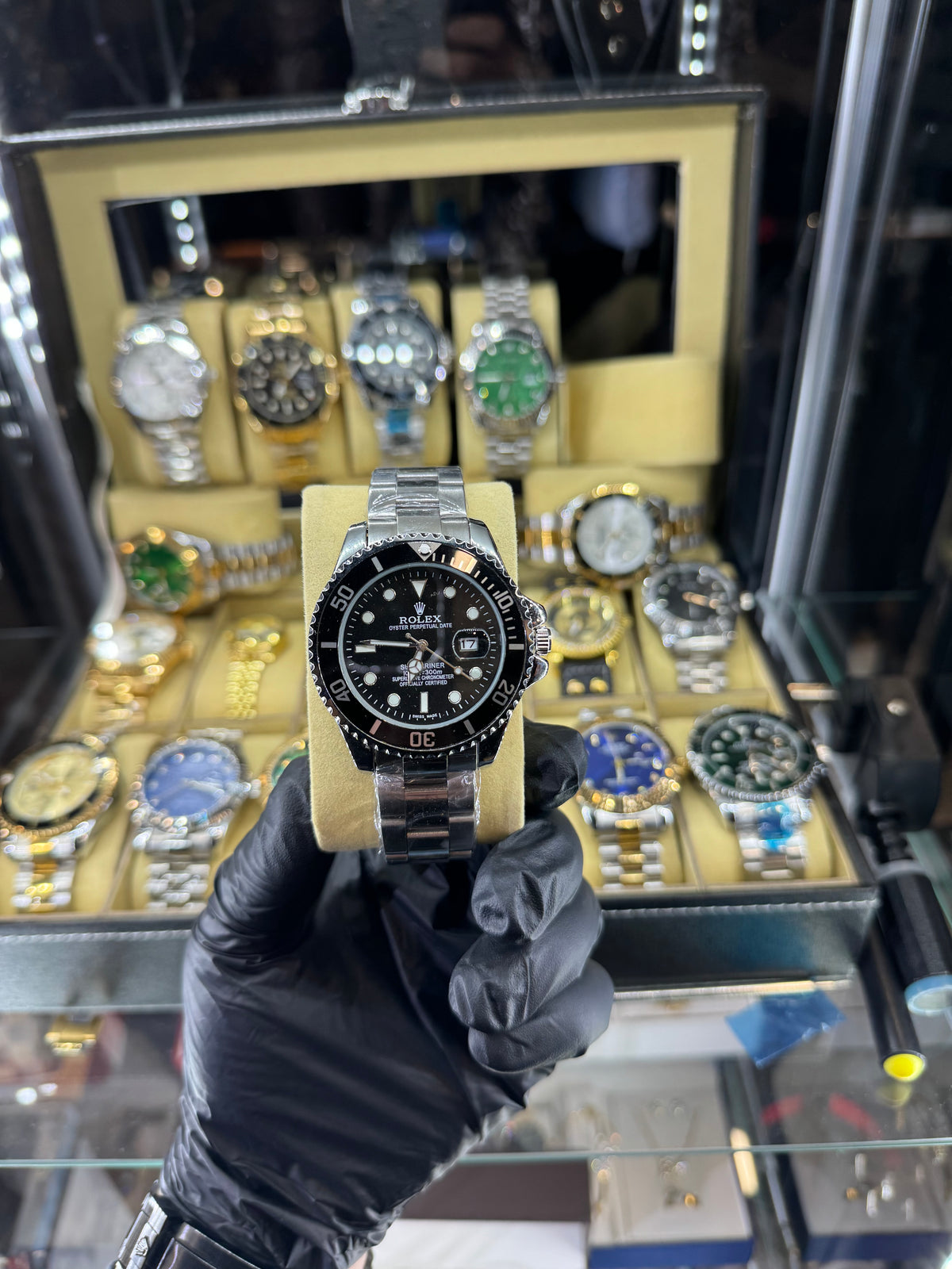 Rolex Submariner Ασήμι￼ Μπρασελέ με Μαύρη Πλάκα