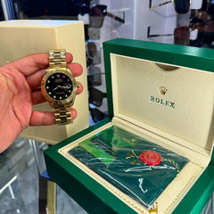 Rolex Datejust Χρυσό με μαύρη  Πλάκα